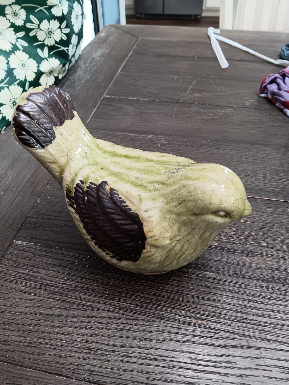 Green Ceramic Decorative Bird Figurine